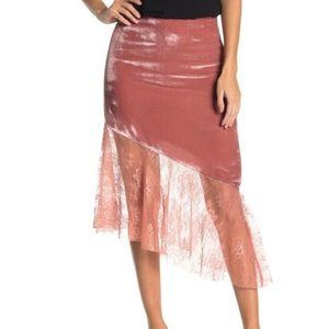 Free People Velvet and Lace Skirt